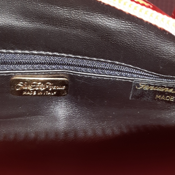 Saks Fifth Avenue, Orange Leather Small Handbag - Picture 7 of 11